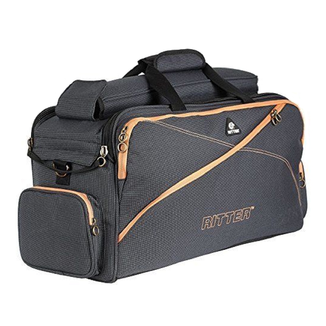 Ritter RBS7-TTR/MGB Borsa a tre trombe Misty Grey-Leather Brown con custodia