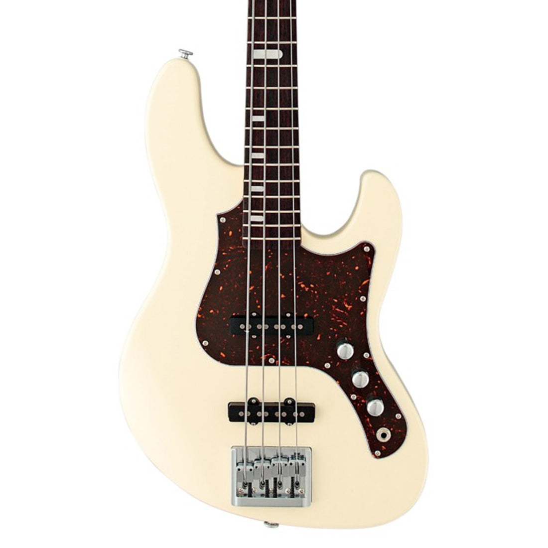 FGN EMJ-AL-R/AWH Expert Mighty Jazz Antique White Basso Elettrico con Custodia Rigida Inclusa