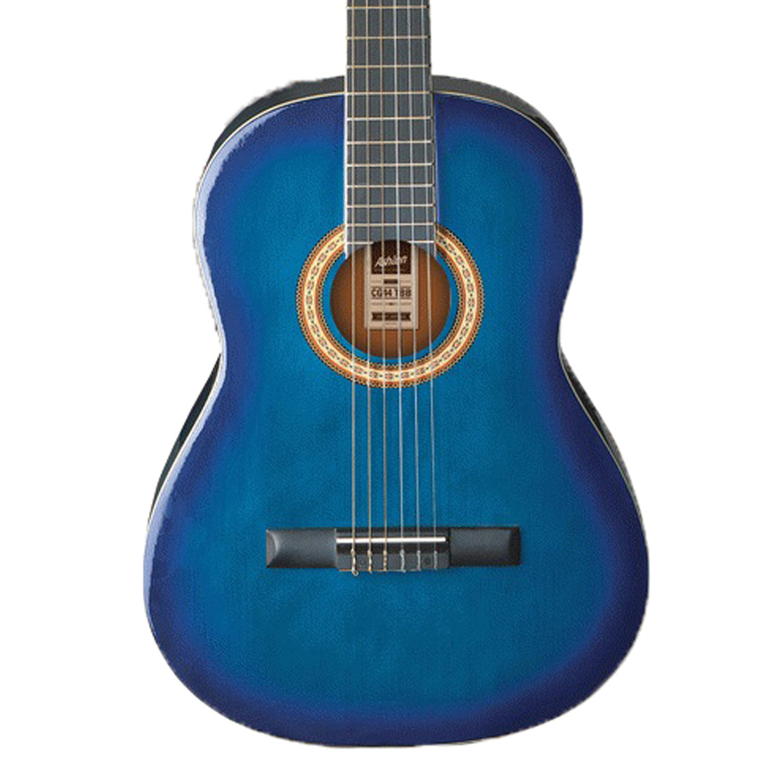 Ashton SPCG12 1/2 Transparent Blue Burst (TBB) Classical Guitar Starter Pack