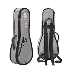 Borsa per ukulele tenore Ritter RGP2-UT/SRW grigio argento-rosso-bianco