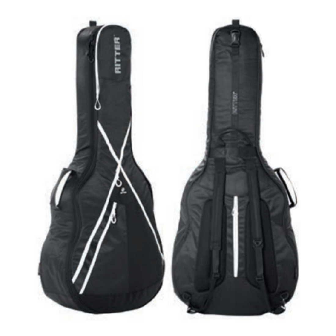 Borsa per chitarra Ritter RGP8-SB/BKW Super Jumbo nera e bianca