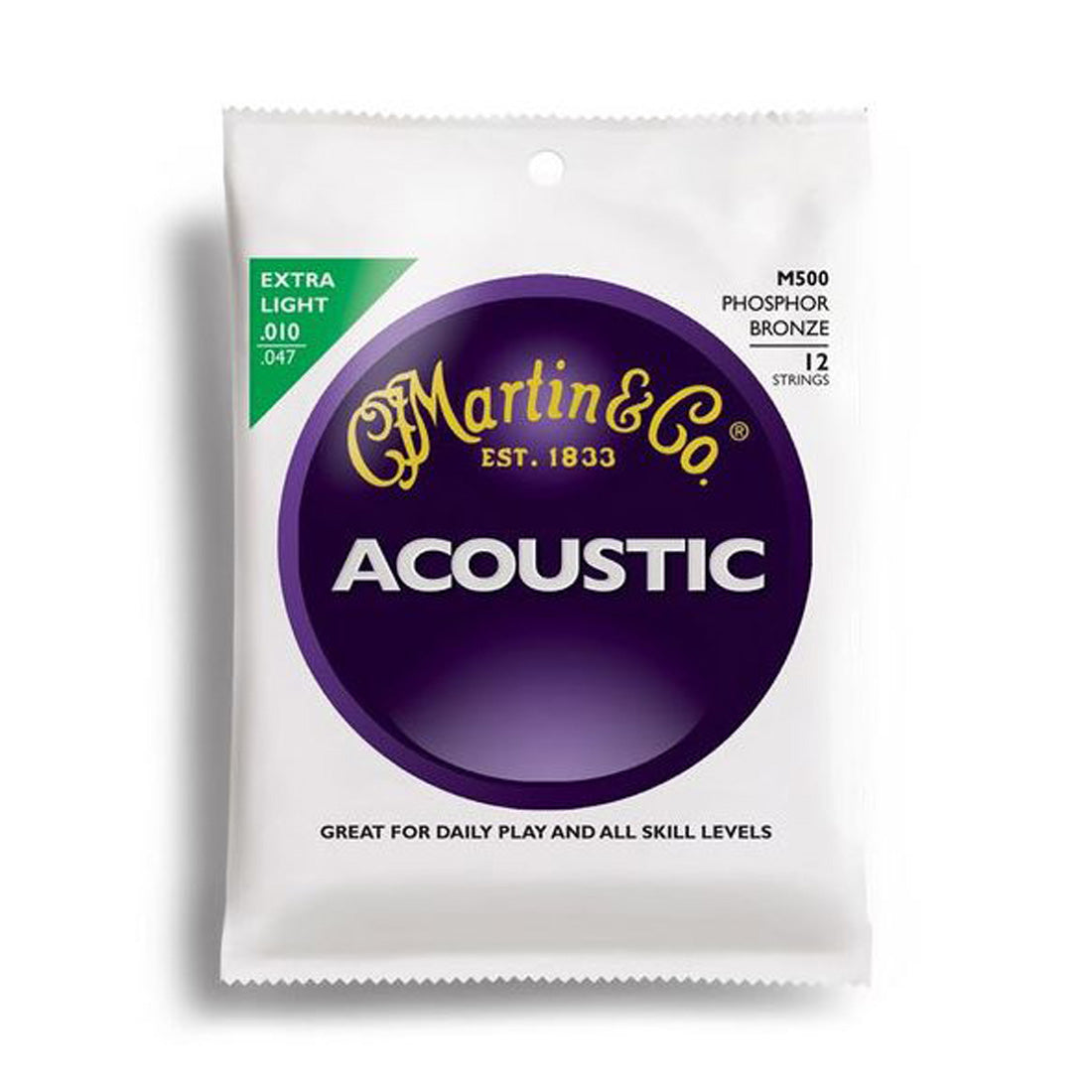 Martin MA500 Authentic Acoustic SP 92/8 Phosphor Bronze Extra Light Set di corde per chitarra a 12 corde 10-47