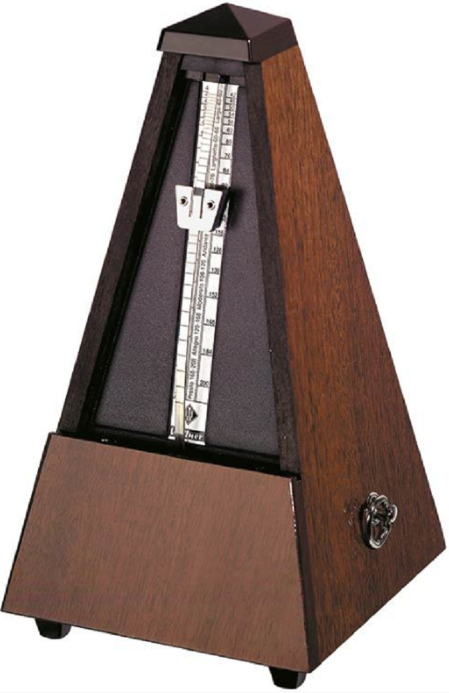 Wittner System Maelzel Series 810 Metronome in High Gloss Genuine Walnut Wooden Casing with Bell