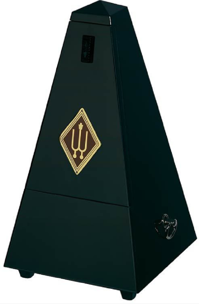 Wittner System Maelzel Series 810 High Black Gloss Metronome in High Gloss Black Finish Wooden Casing and Bell