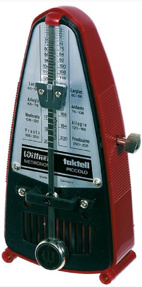 Wittner Taktell Piccolo Series Metronome in Ruby Colour Plastic Casing without Bell