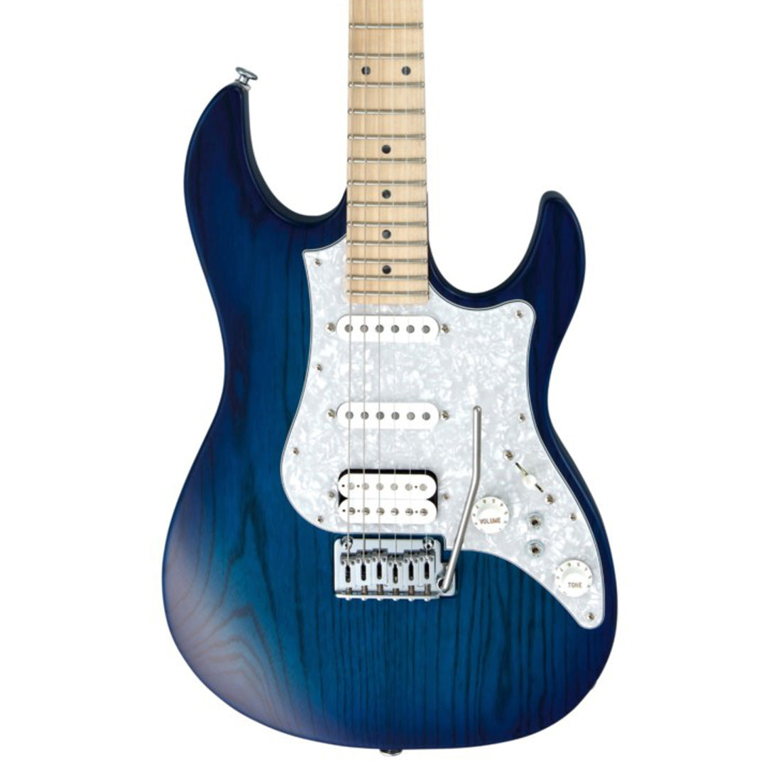 Chitarra elettrica FGN EOS-ASH-M/SBB Expert Transparent See-Through Blue Burst con custodia rigida inclusa