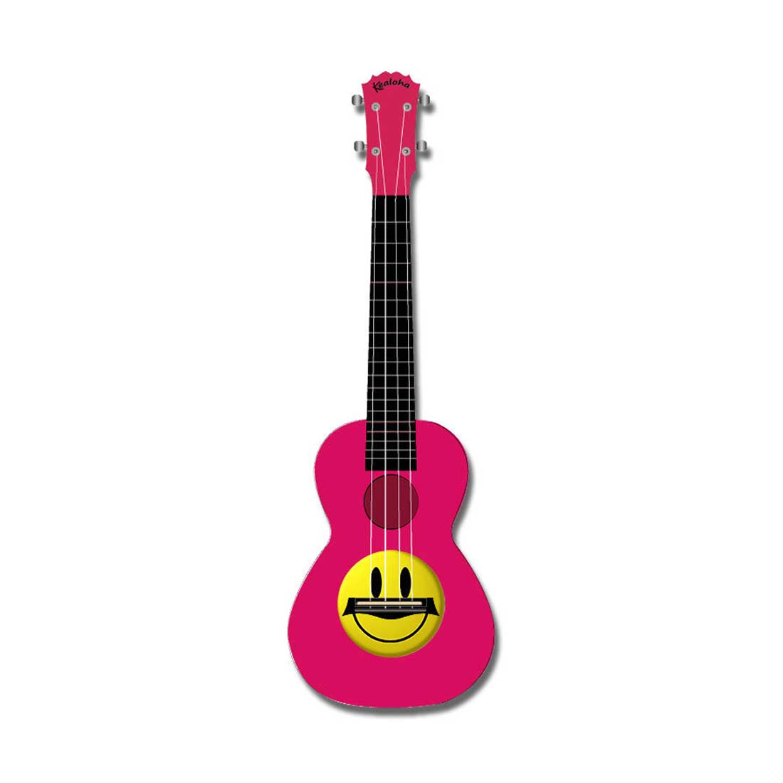 Kealoha Smiley Face Design Concert Ukulele with Pink ABS Resin Body