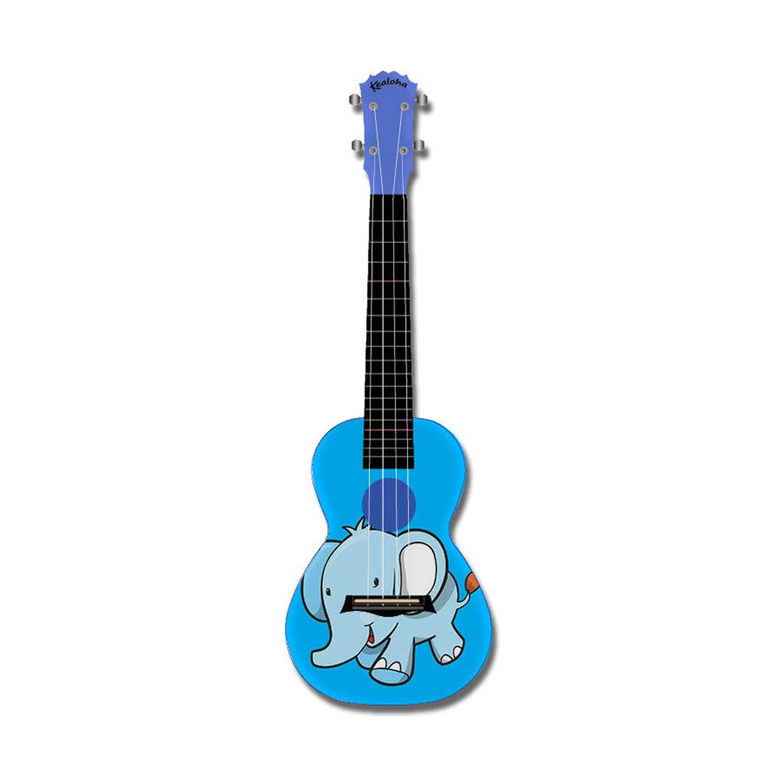 Kealoha Blue Elephant Design Concert Ukulele with Blue ABS Resin Body