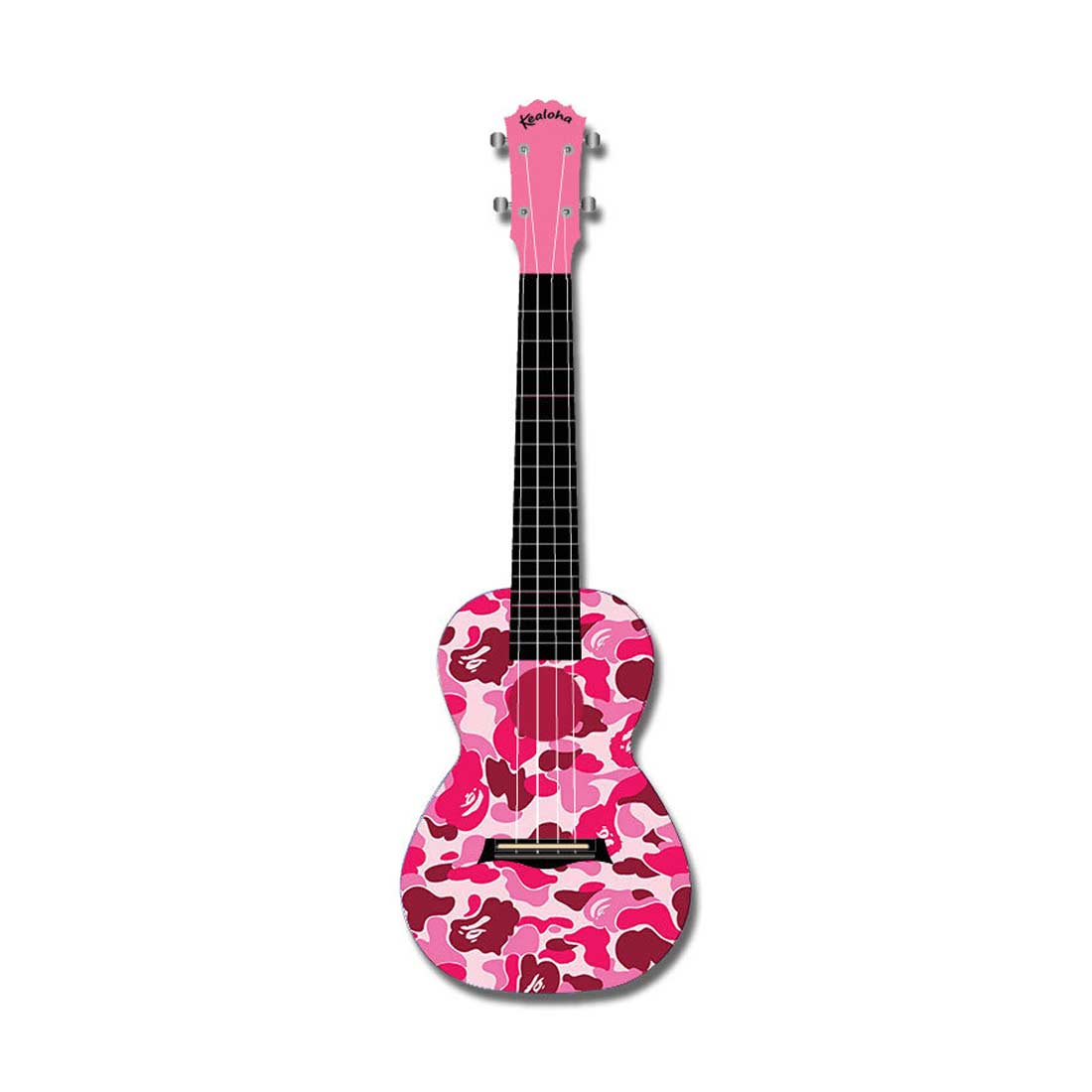 Kealoha Pink Camo Petals Design Concert Ukulele with Pink ABS Resin Body