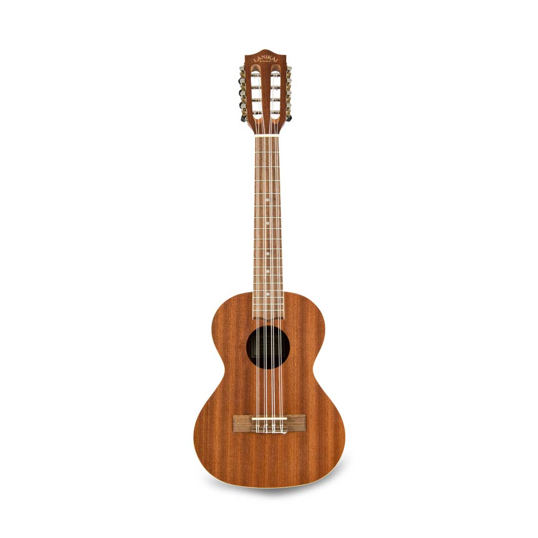 Ukulele tenore a 8 corde Lanikai Mahogany Series con finitura satinata naturale e custodia morbida standard Lanikai