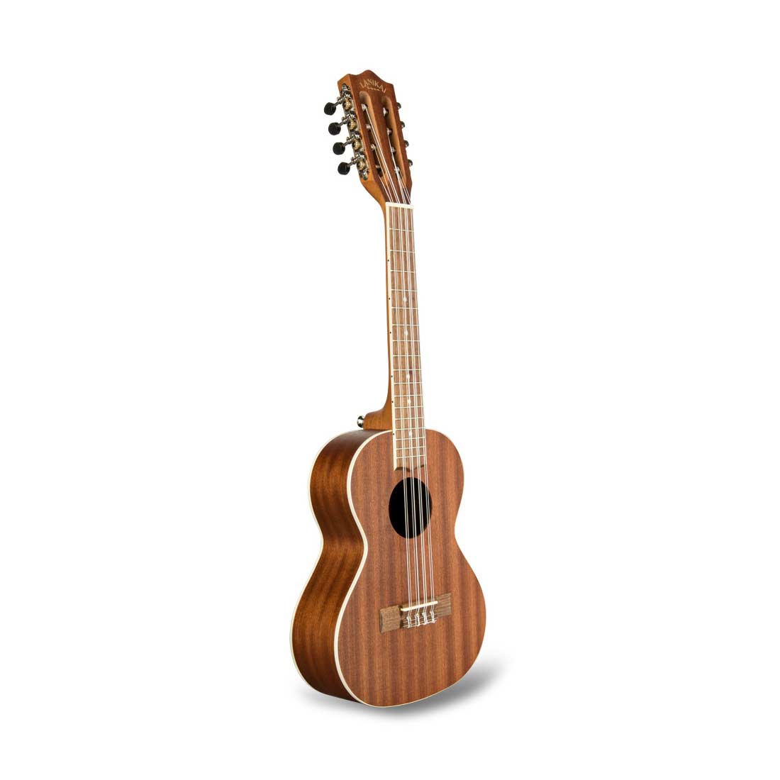 Ukulele tenore a 8 corde Lanikai Mahogany Series con finitura satinata naturale e custodia morbida standard Lanikai