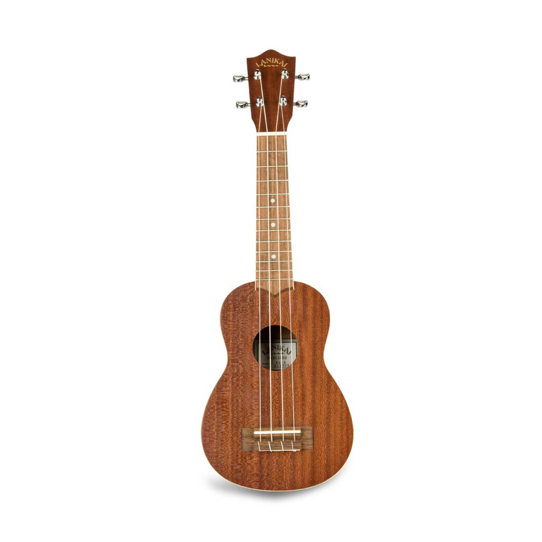 Ukulele soprano Lanikai Mahogany Series in finitura satinata naturale con custodia Lanikai Standard