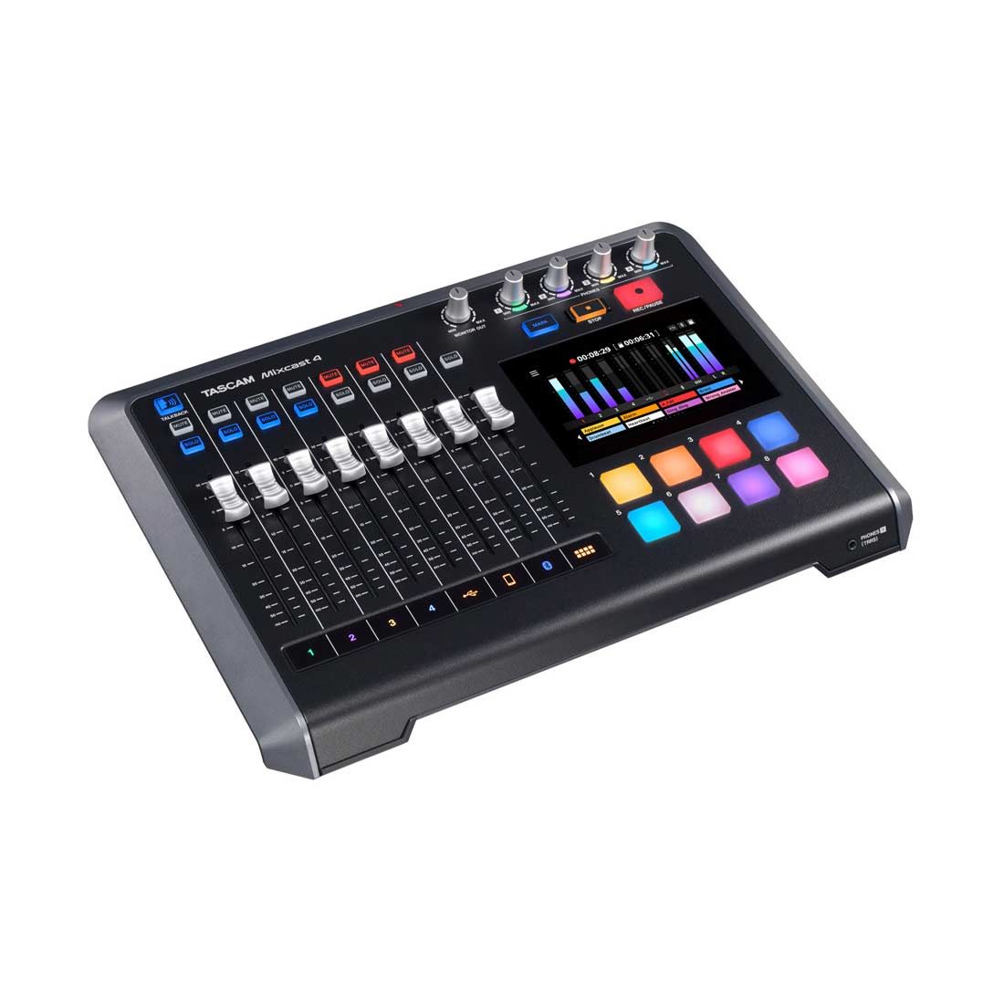 Tascam MIXCAST 4 Podcast Station con registratore integrato Interfaccia audio USB Bluetooth SD