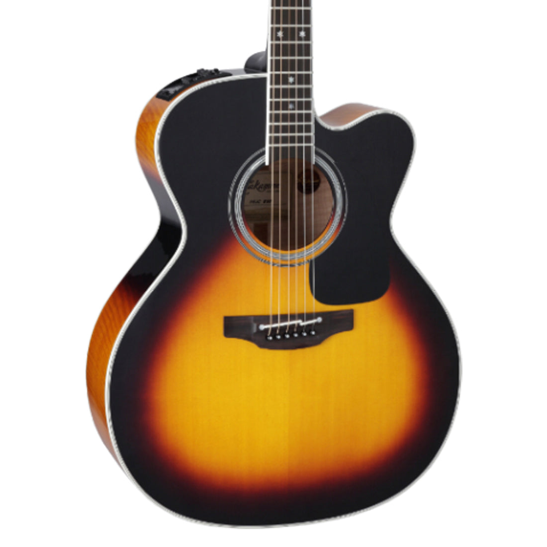 Takamine Custom Pro Series Round Shoulder Acoustic Electric Guitar with Cutaway in Cherry Sunburst Gloss Finish