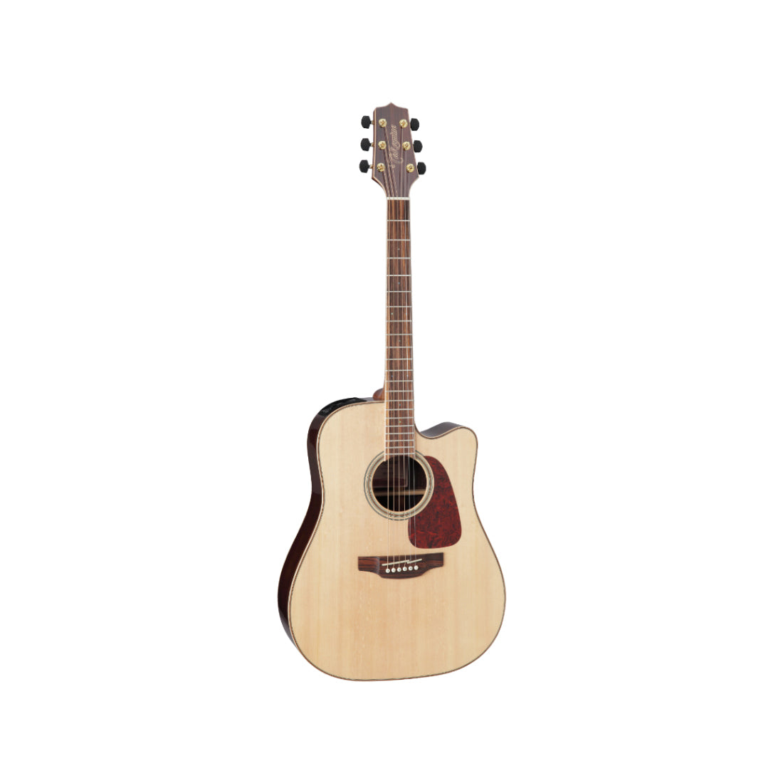 Chitarra acustica elettrica Takamine G90 Series Dreadnought con spalla mancante in naturale con finitura lucida posteriore in 3 pezzi 