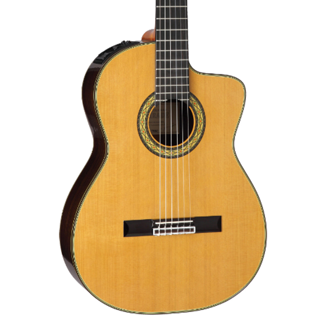 Takamine Hirade Pro Series Acoustic Electric Full Size Concert Classical Guitar with Cutaway in Natural Gloss Finish