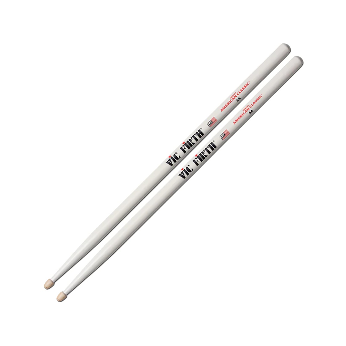 Vic Firth 5a Hickory Wood Tip Sticks White