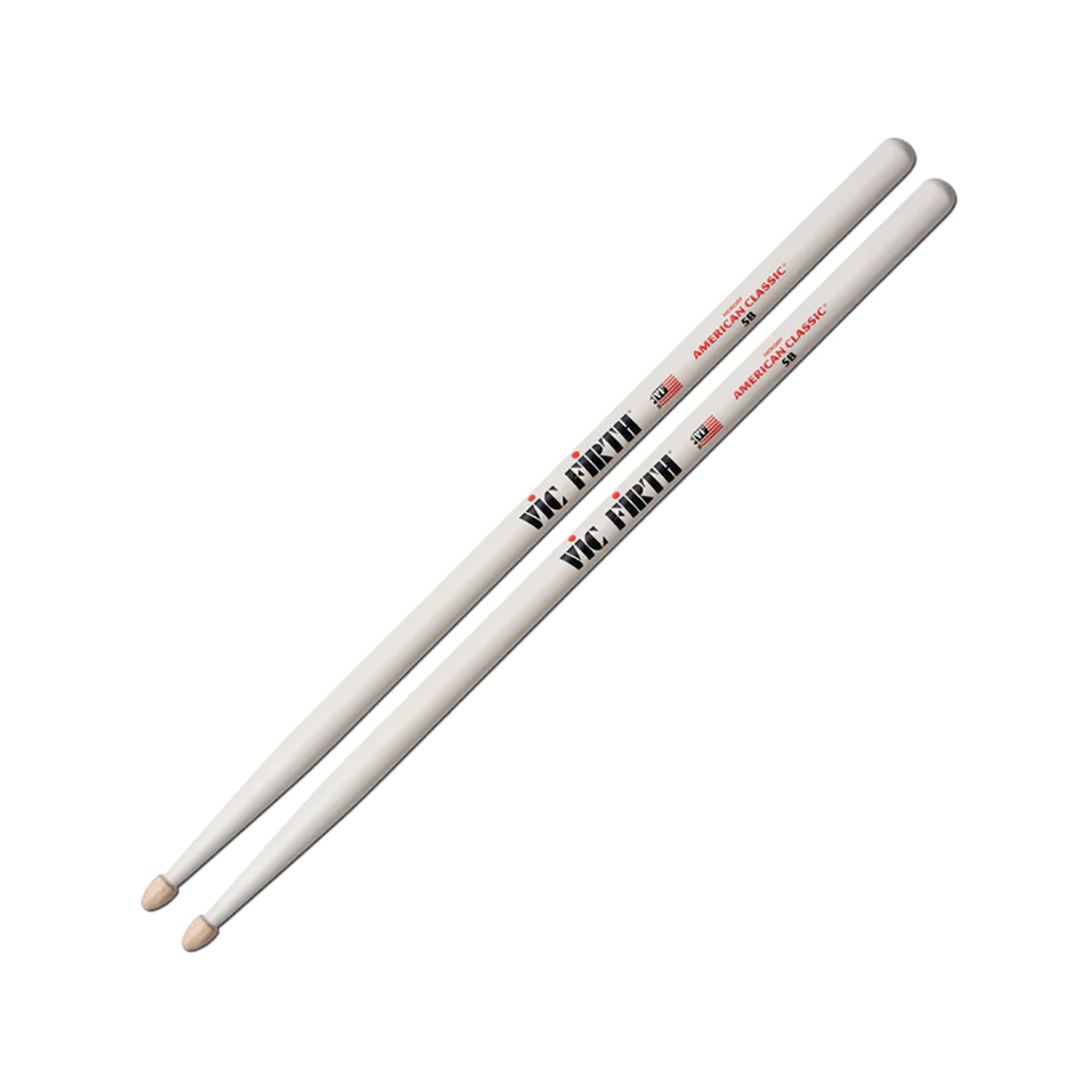 Vic Firth 5B Hickory Wood Tip Sticks White