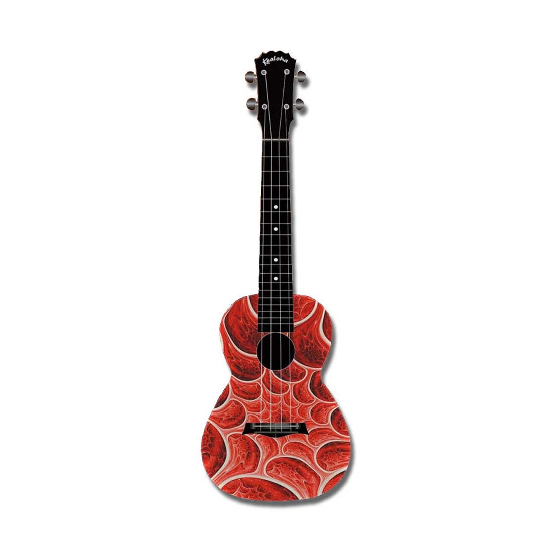 Kealoha Under My Skin Design Concert Ukulele with Black ABS Resin Body