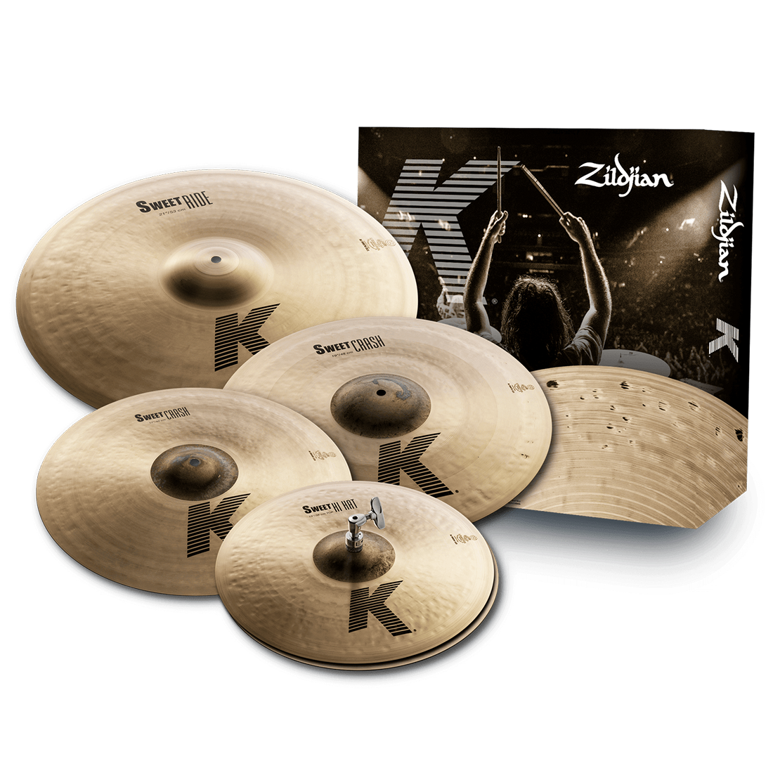 Confezione di piatti Zildjian K series Sweet più grande (15/17/19/21)