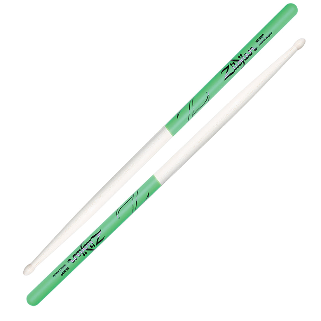 Zildjian Maple Drumsticks 5A Wood Tip Green DIP