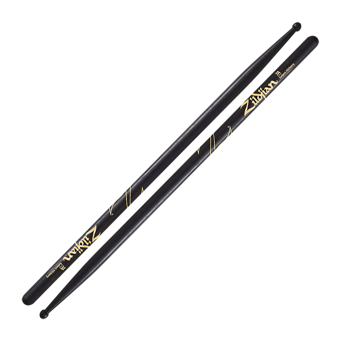 Zildjian   Hickory Drumsticks  7A Wood Tip Black