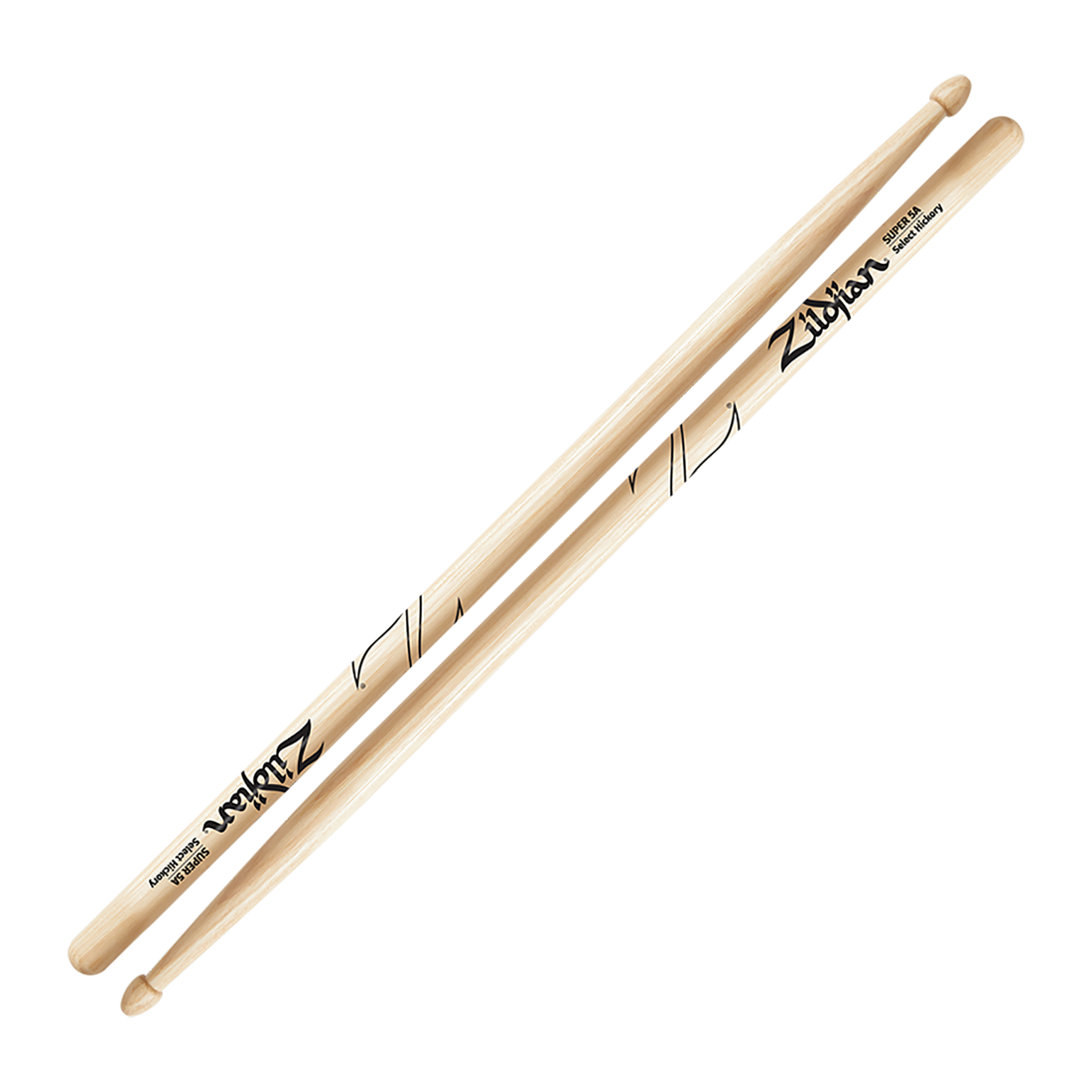 Zildjian   Hickory Drumsticks  Super 5A Wood Tip