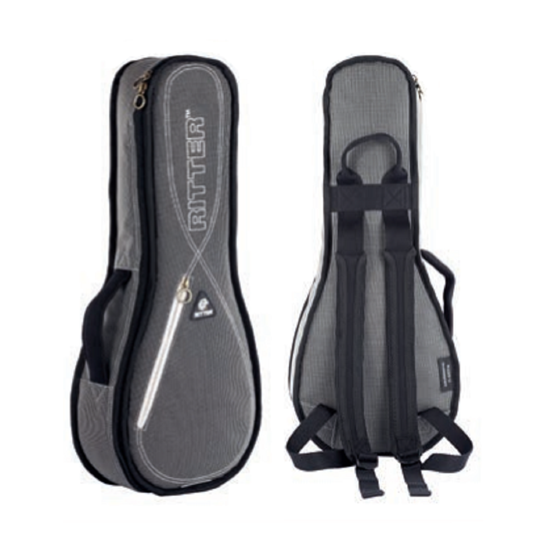 Borsa per ukulele in pelle grigio argento Ritter RGS3-U/SGL