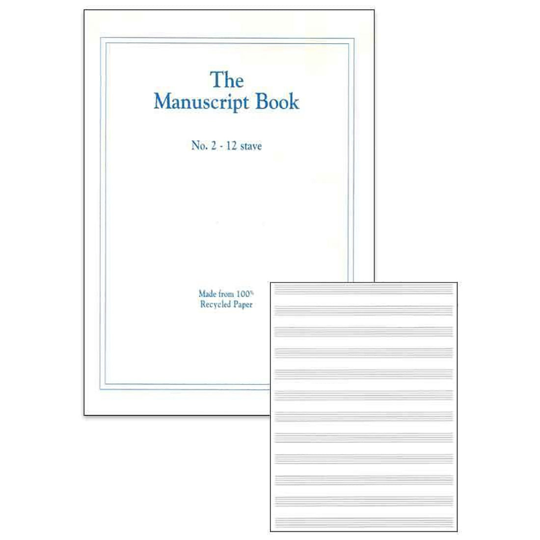 The Manuscript Book 2 12 Stave (Recycled) 48 Page Stapled