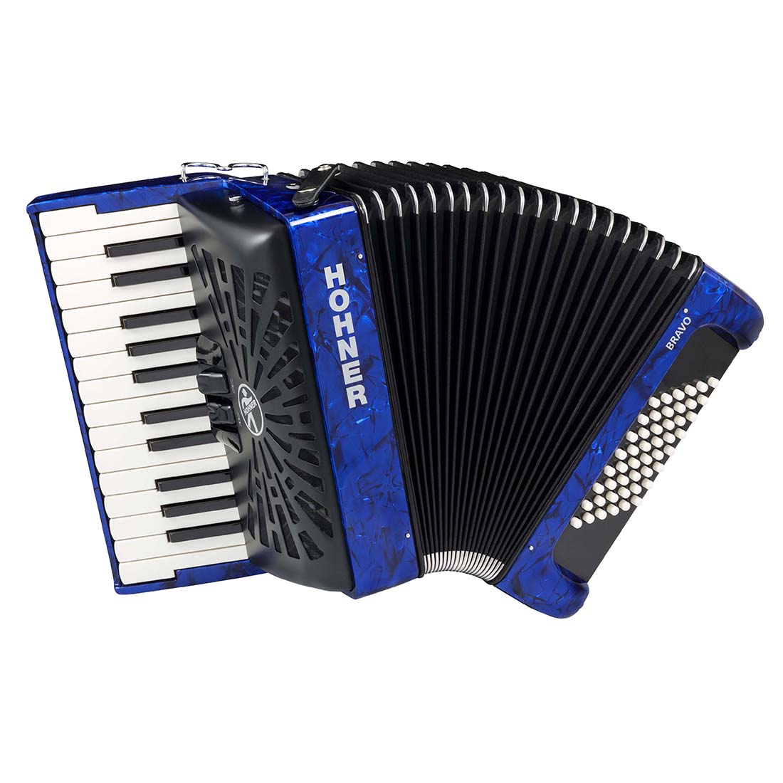 Hohner A1654 Bravo II 48 Bass Chromatic Accordion with Padded Gig Bag and Straps