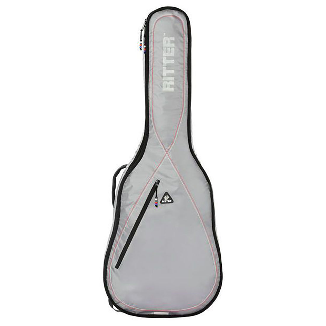 Ritter RGP-CH/SRW Borsa per chitarra classica mezza misura - Argento/Grigio Rosso Bianco