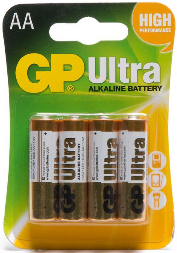 Batteries GP Ultra Alkaline AA 4 Pack