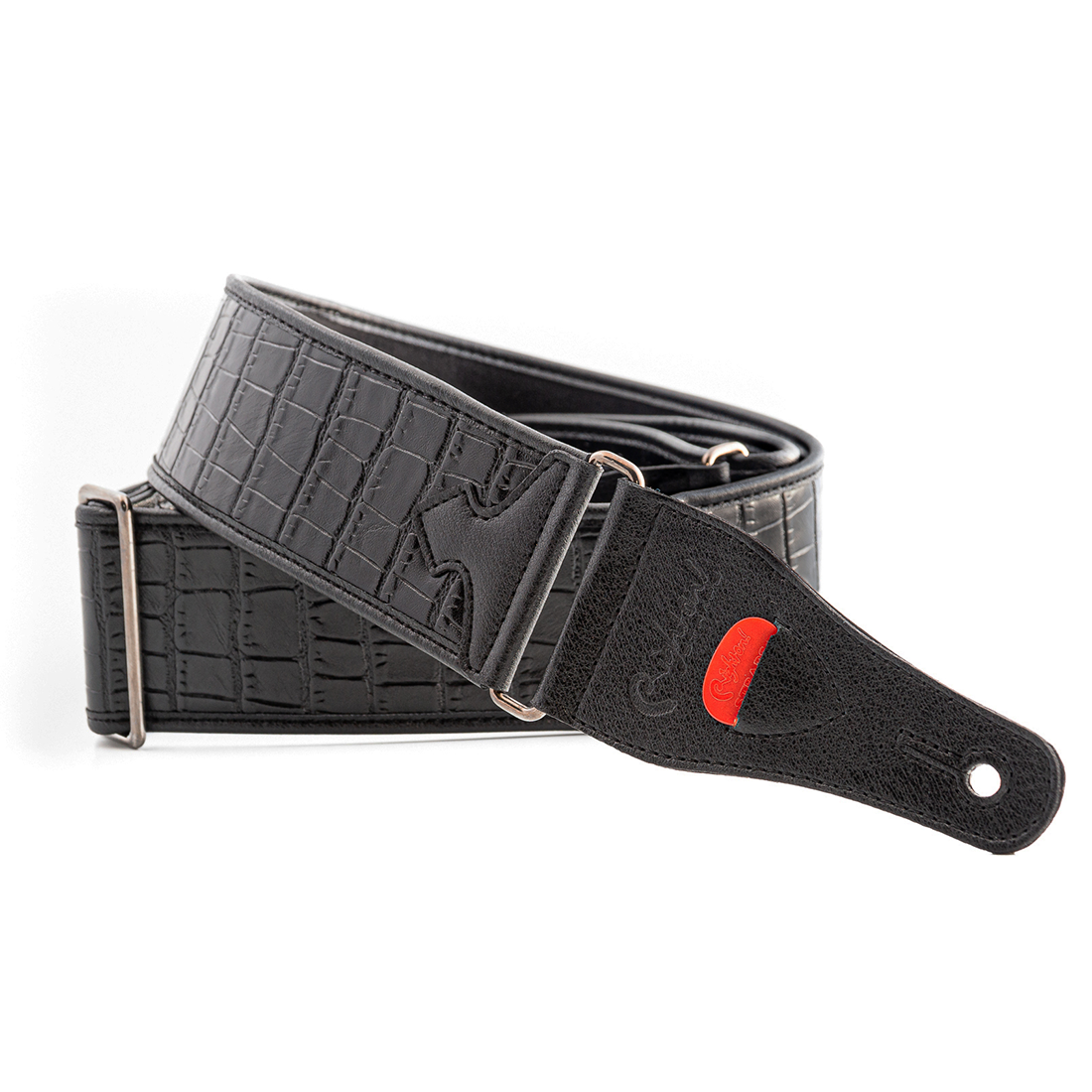 Right On Straps WILD Alligator Black Guitar Strap