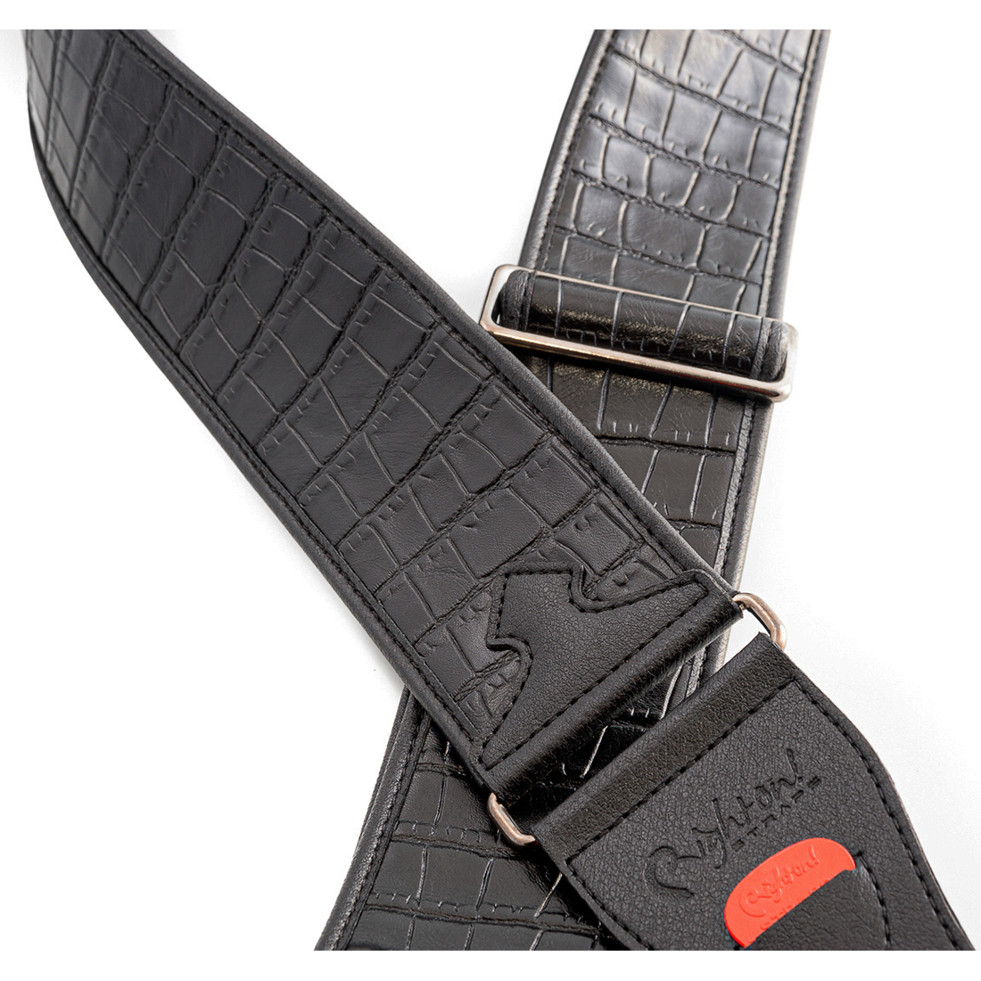 Right On Straps WILD Alligator Black Guitar Strap