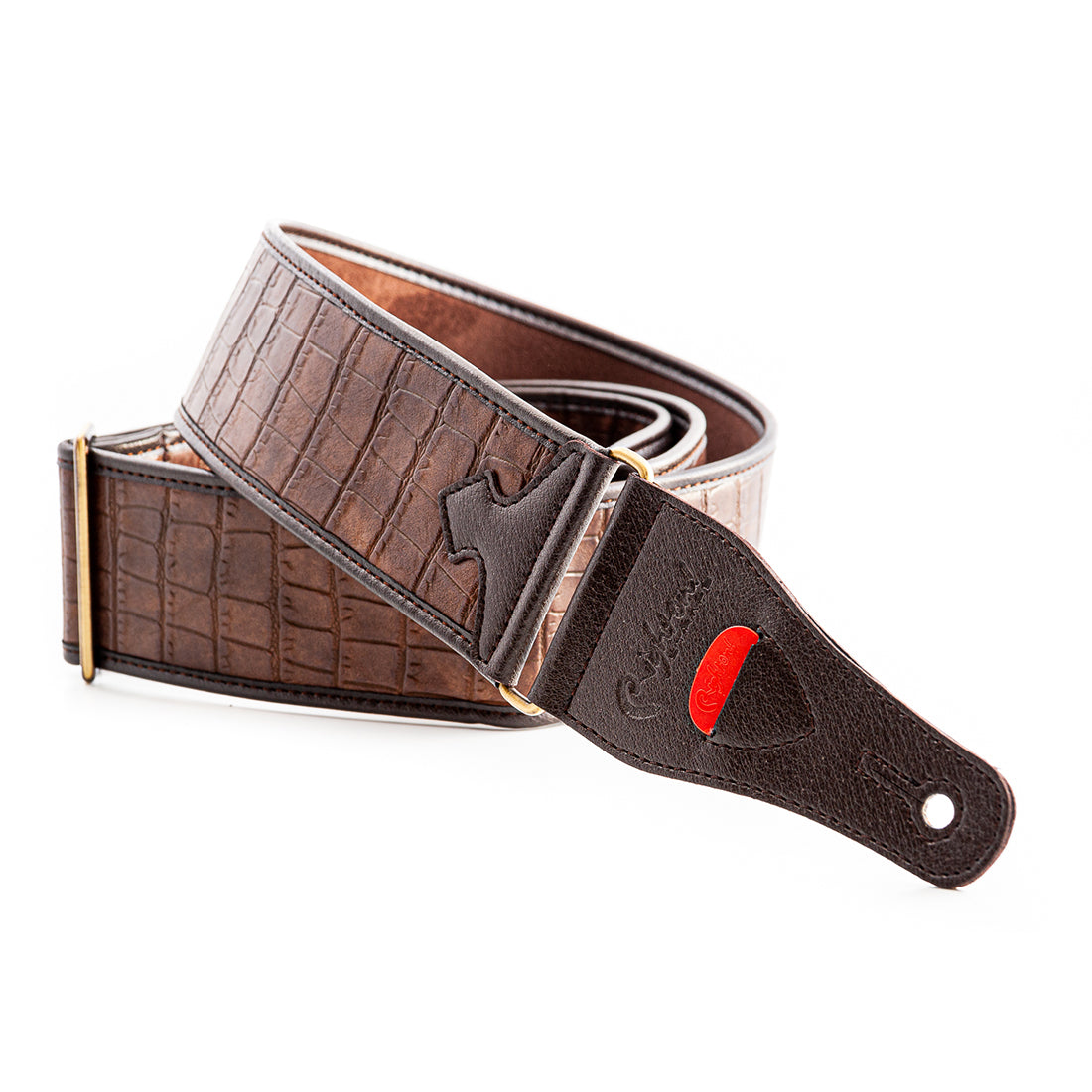 Right On Straps WILD Alligator Brown Guitar Strap