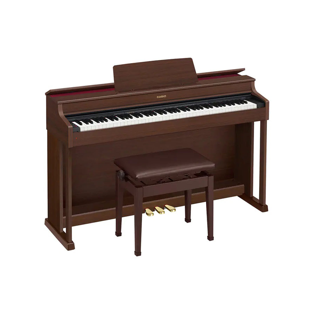 Casio Celviano AP470BN 88 Key Digital Piano Elegant Brown Finish with Matching Height Adjustable Bench