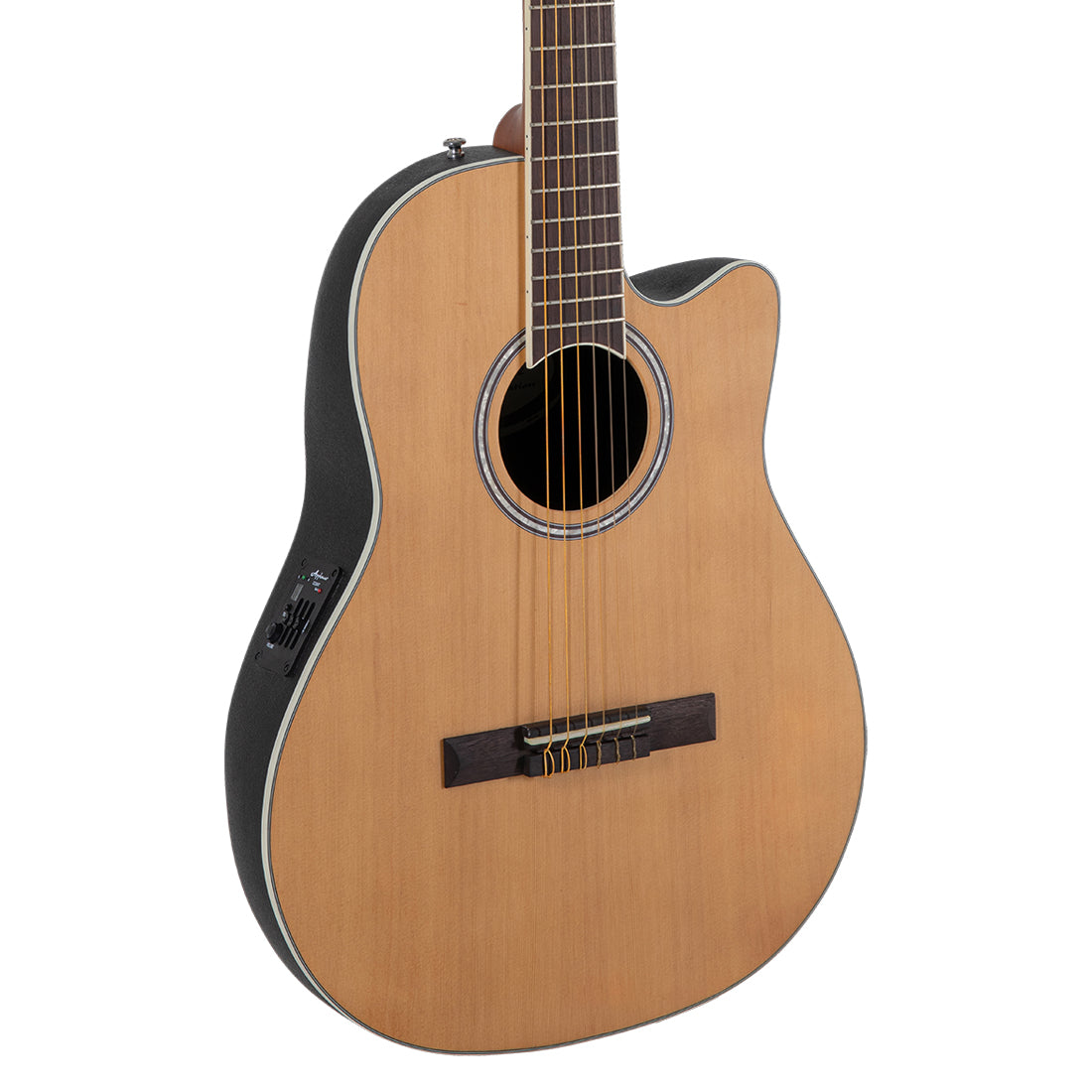 Ovation AB24CC-4S Applause Mid-Depth Natural Satin Nylon Stringed Acoustic Electric Guitar