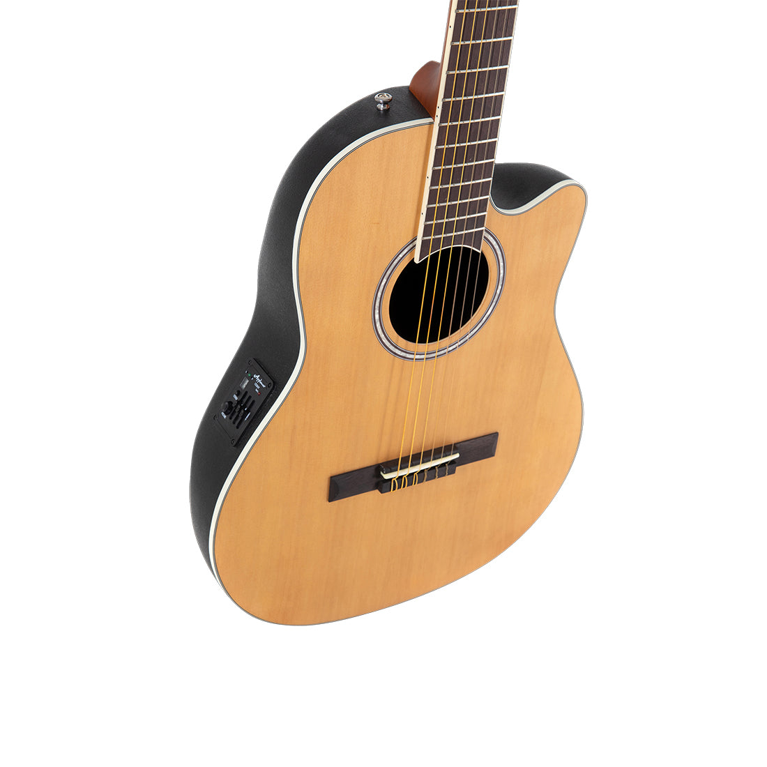 Ovation AB24CC-4S Applause Mid-Depth Natural Satin Nylon Stringed Acoustic Electric Guitar