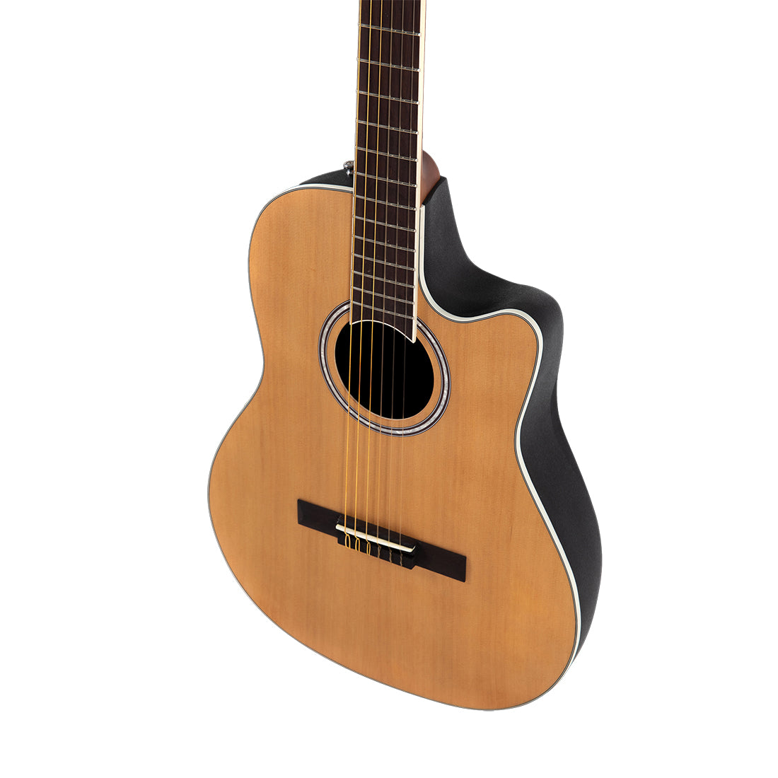 Ovation AB24CC-4S Applause Mid-Depth Natural Satin Nylon Stringed Acoustic Electric Guitar