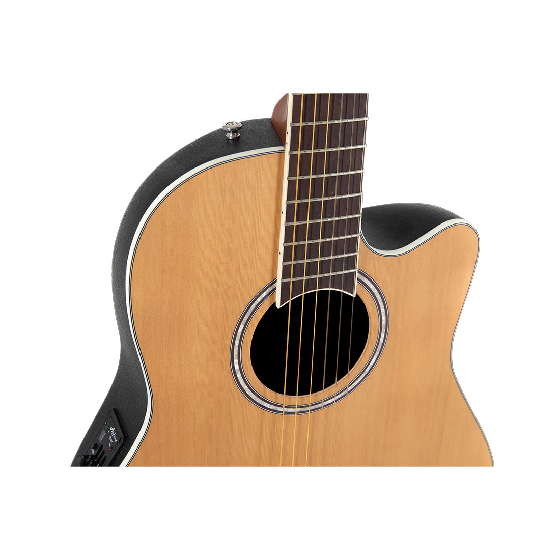 Ovation AB24CC-4S Applause Mid-Depth Natural Satin Nylon Stringed Acoustic Electric Guitar