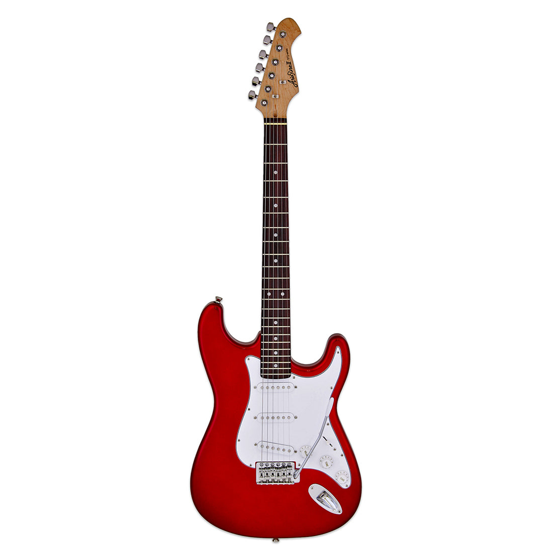 Aria STG-003 Series Electric Guitar in Candy Apple Red with Pickups 3 x Single Coil