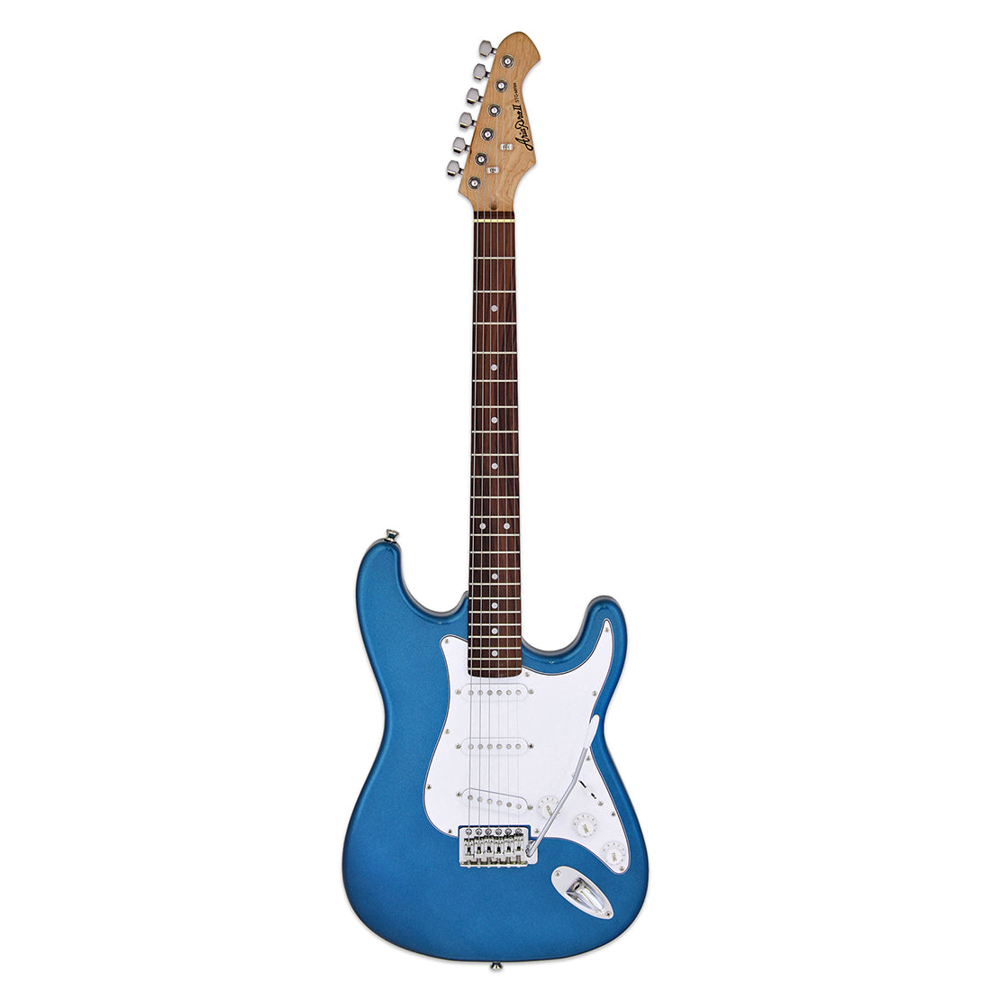 Aria STG-003 Series Electric Guitar in Metallic Blue Pickups 3 x Single Coil