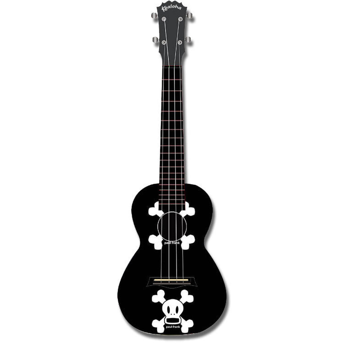 Kealoha Flaming Skull and Bones Design Concert Ukulele with Red ABS Resin Body