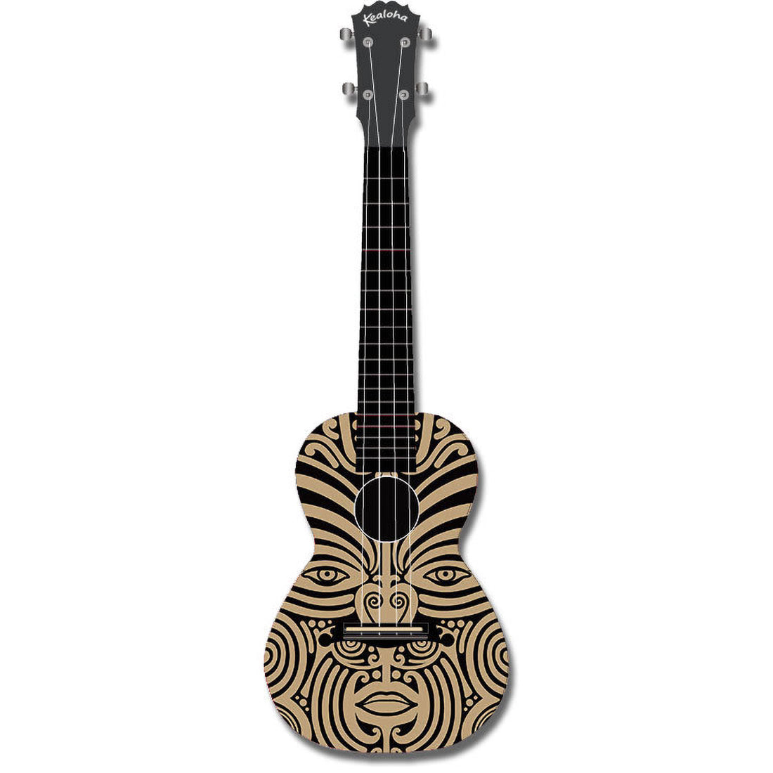 Kealoha Face Art Design Concert Ukulele with Black ABS Resin Body