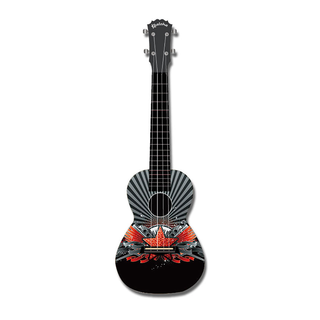 Kealoha Starstruck Design Concert Ukulele with Black ABS Resin Body