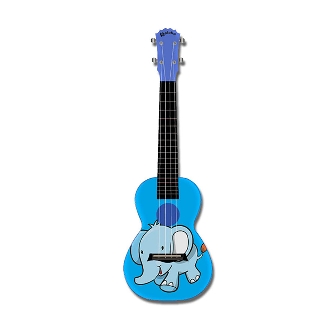 Kealoha Blue Elephant Design Concert Ukulele with Blue ABS Resin Body