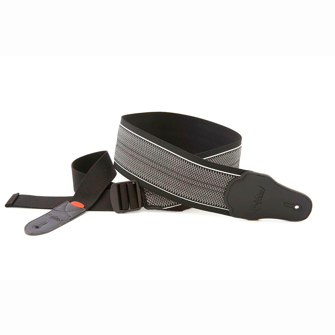 Right On Straps BASSMAN B-Elastic-Spring Black Guitar Strap