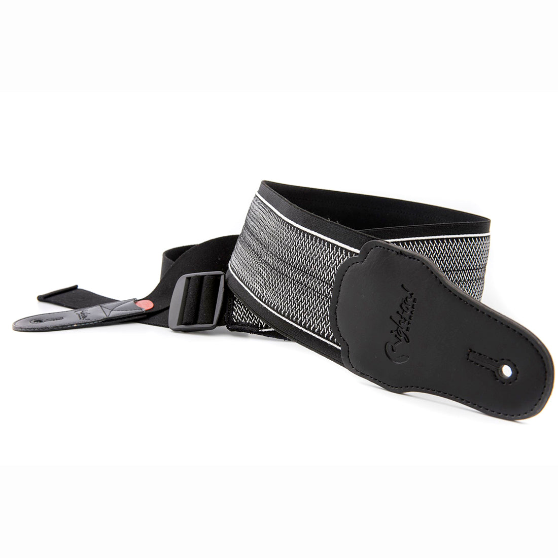 Right On Straps BASSMAN B-Elastic-Spring Black Guitar Strap