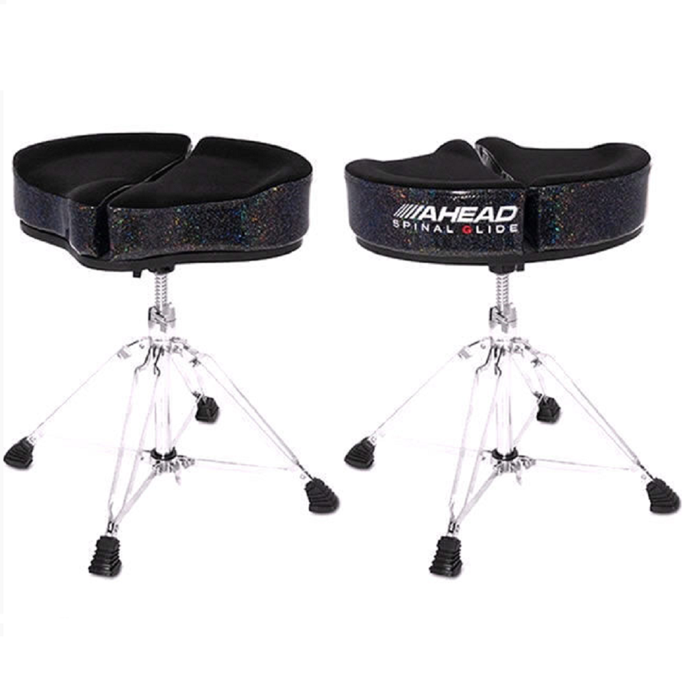 Ahead 18 Inch Spinal-G Black Sparkle 4 Legs Heavy Duty Drum Throne