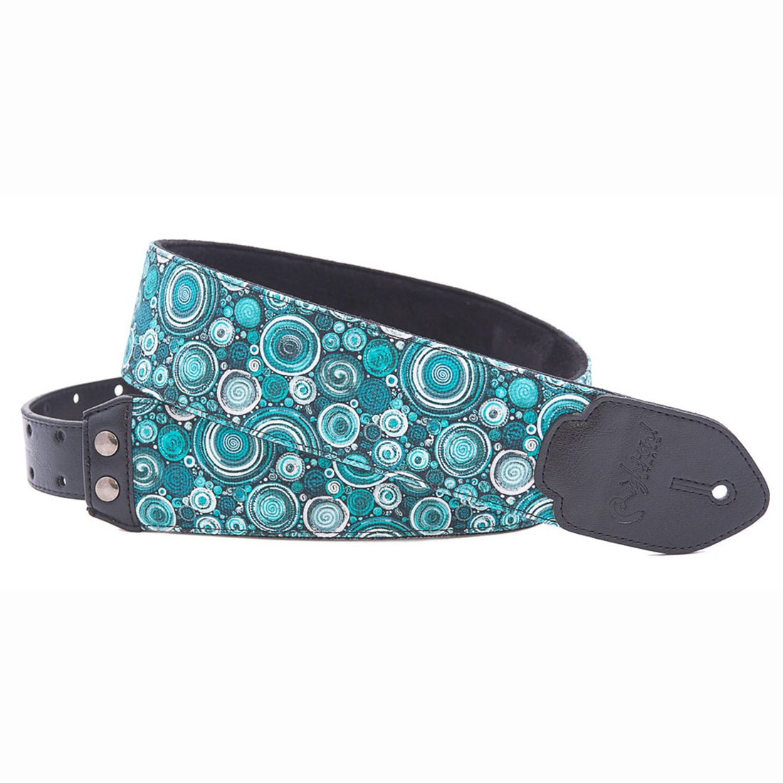 Right On Straps FUNKY Bubbles Teal Guitar Strap